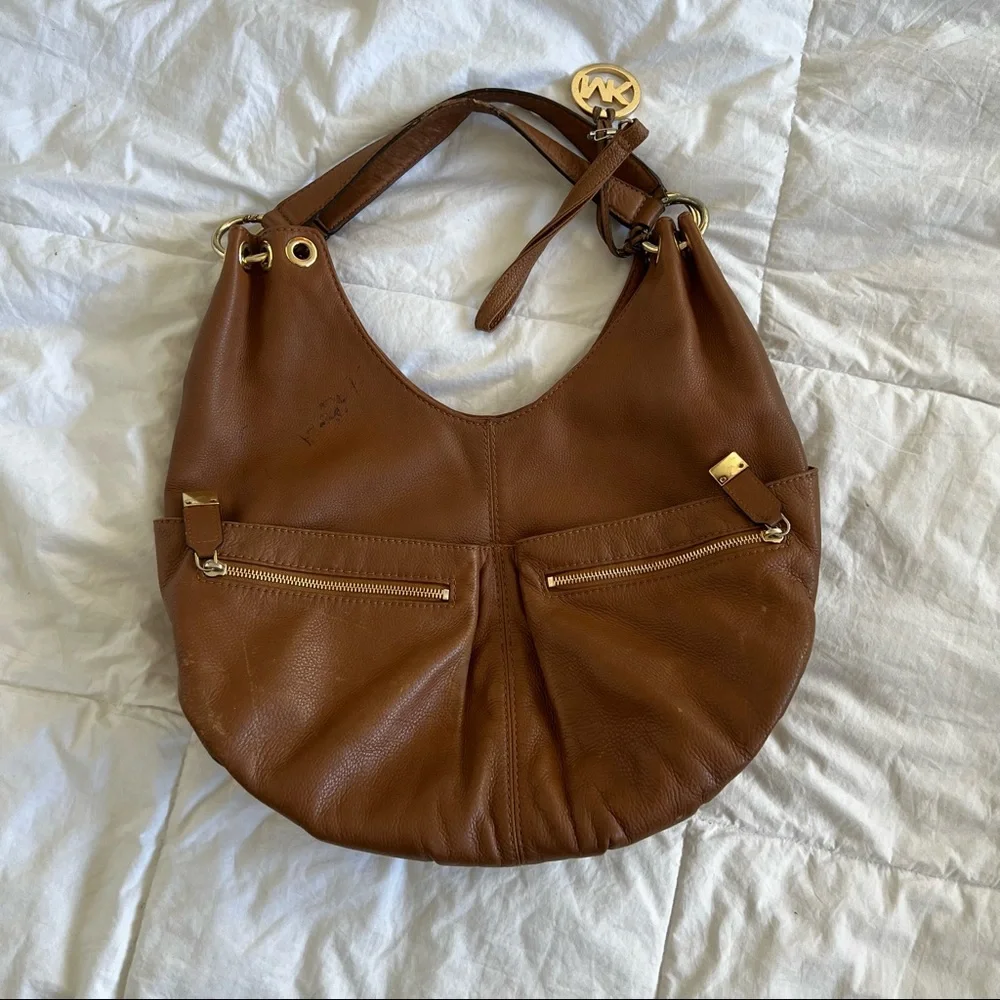 MICHAEL KORS | brown leather hobo